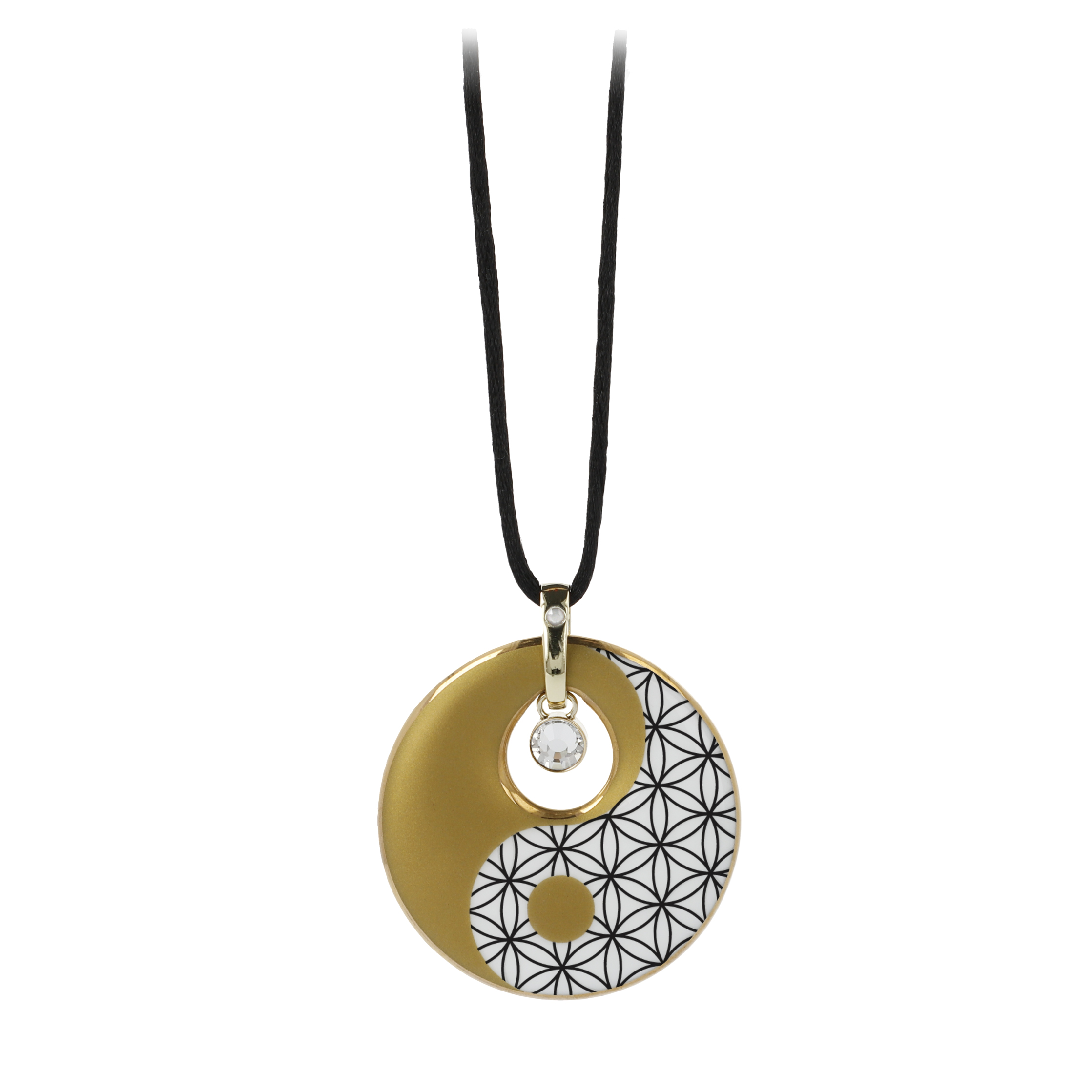 Goebel - Blume des Lebens - Lotus - Kette mit Porzellan Amulett