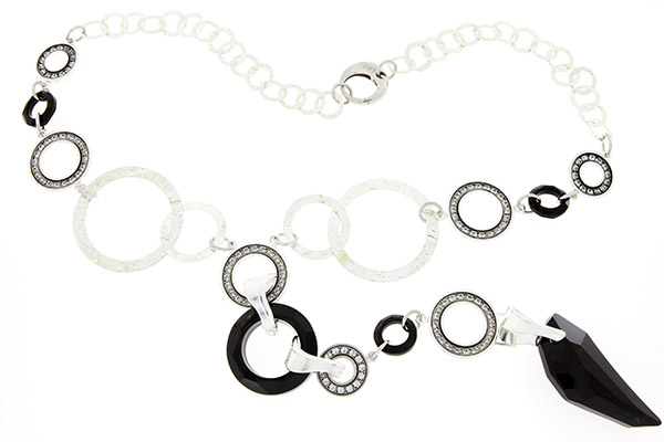 Spark Silver Jewelry Collier mit Swarovski Elements Black Stone