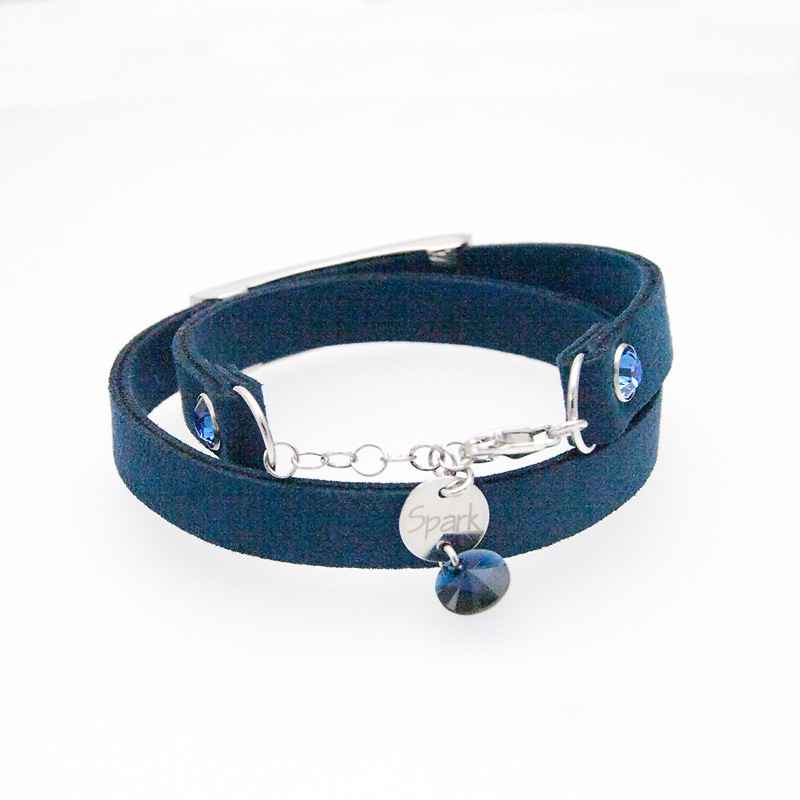 Spark Silver Jewelry Wickel-Armband mit Swarovski Elements blau