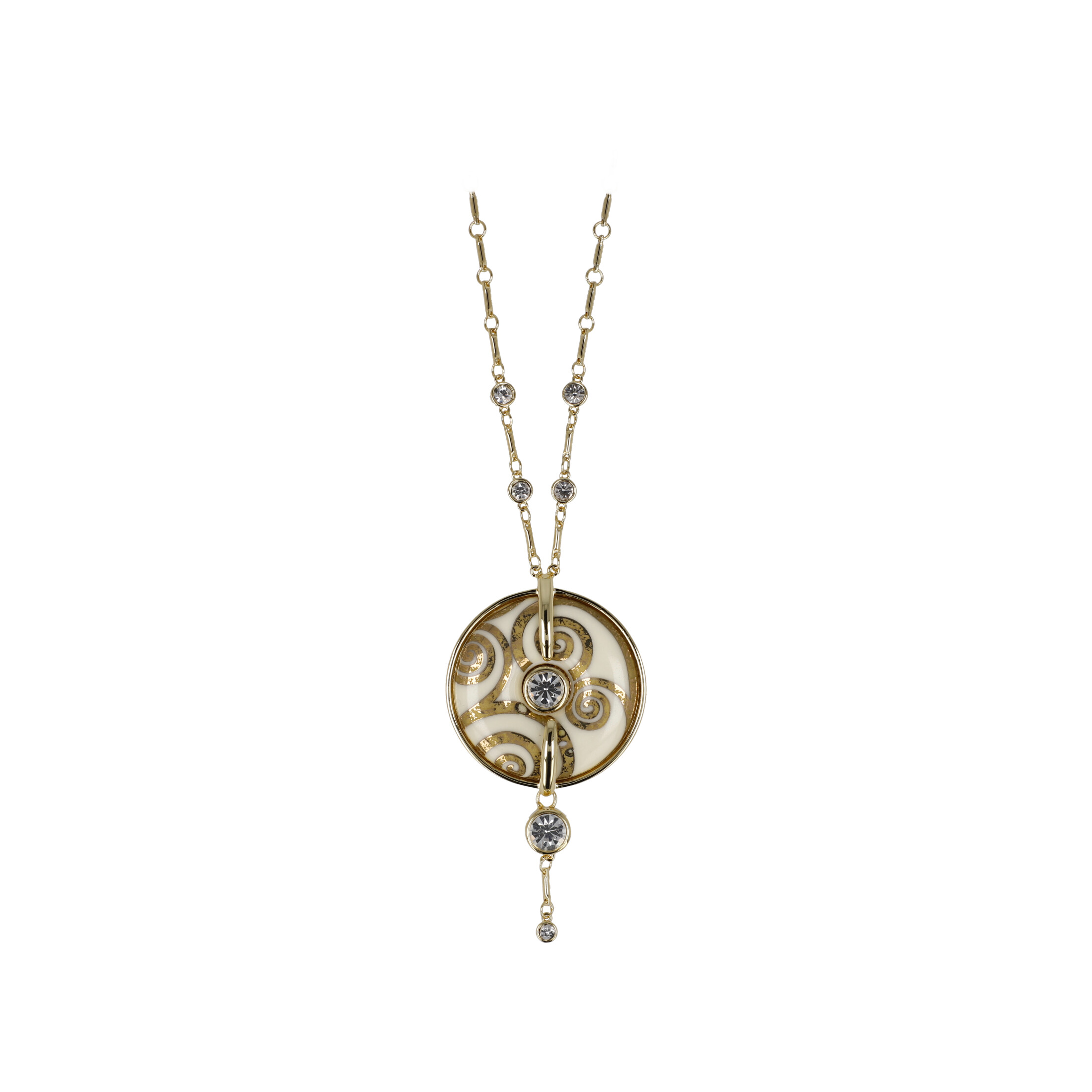 Goebel - Halskette mit Porzellan Amulett  - Gustav Klimt - "Der Lebensbaum"