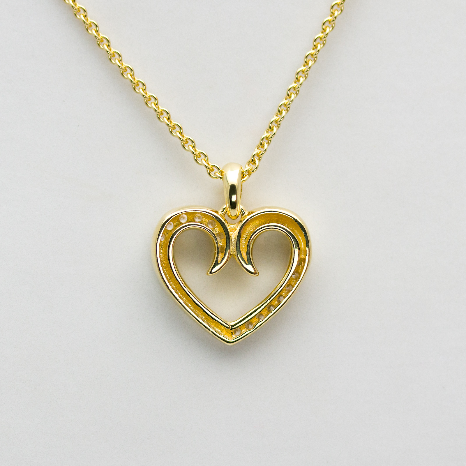 HEART FOR YOU - Collier Kette m. Herz Zirkonia, vergoldet