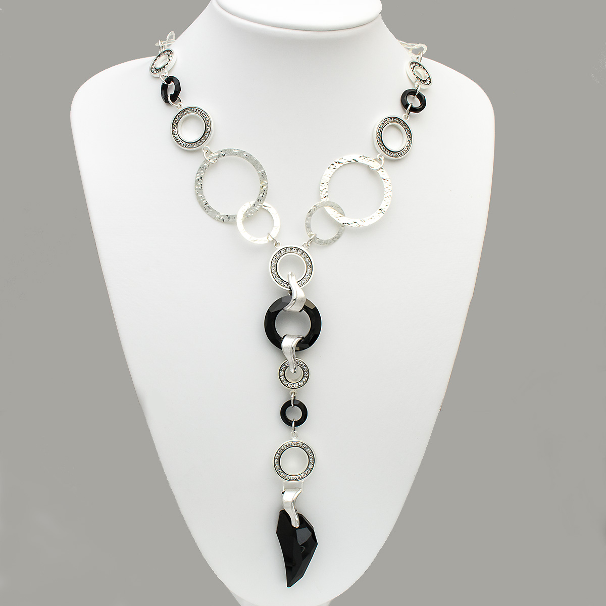 Spark Silver Jewelry Collier mit Swarovski Elements Black Stone