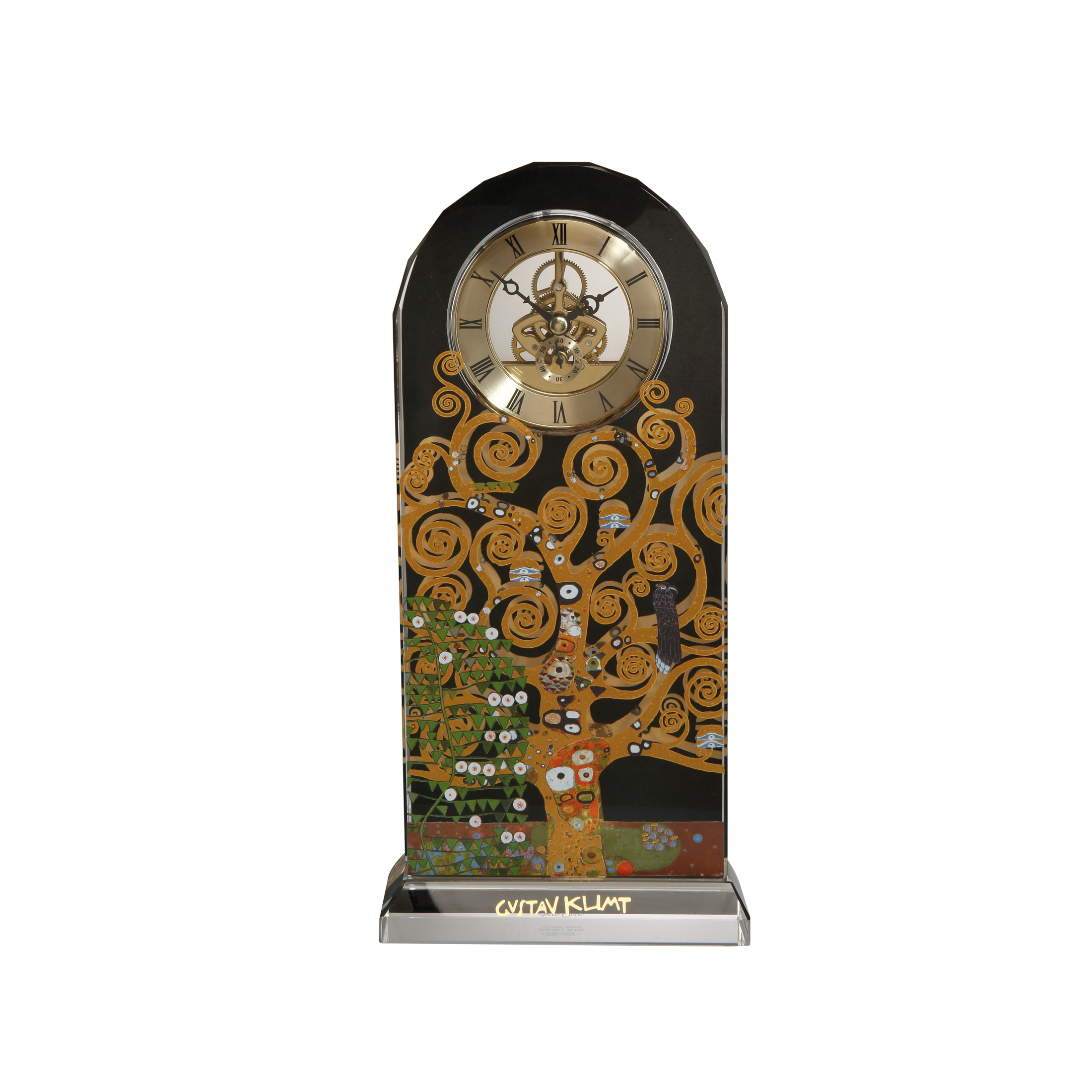 Goebel Tischuhr Kristallglas - Der Lebensbaum - Gustav Klimt