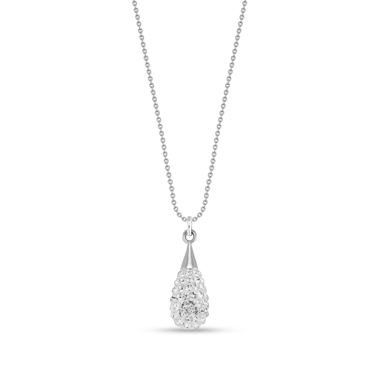Spark Silver Jewelry Pave Drop Collier Crystal weiss