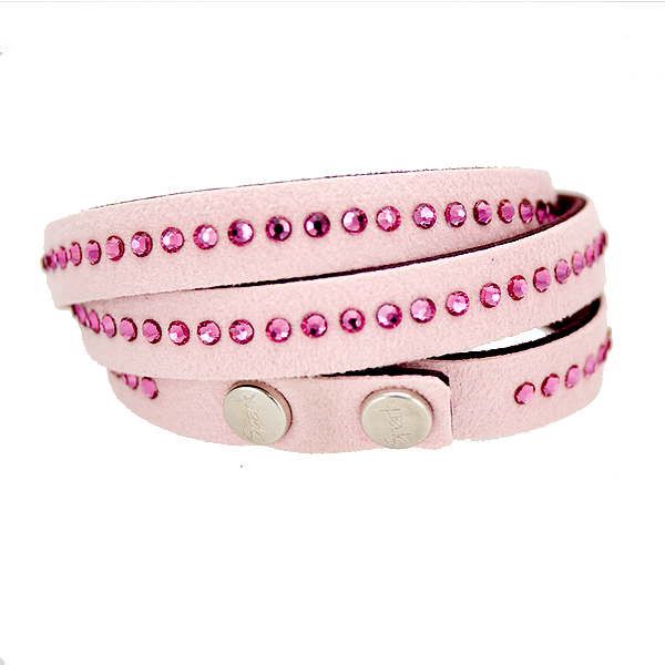 Spark Silver Jewelry Wickelarmband mit Swarovski Elements Fancy rosé