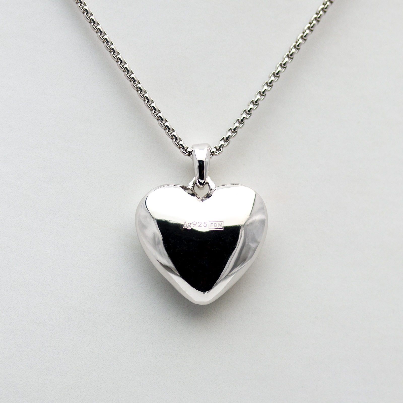 Unique Heartshapes, Collier Kette m. Herz Zirkonia, rhodiniert