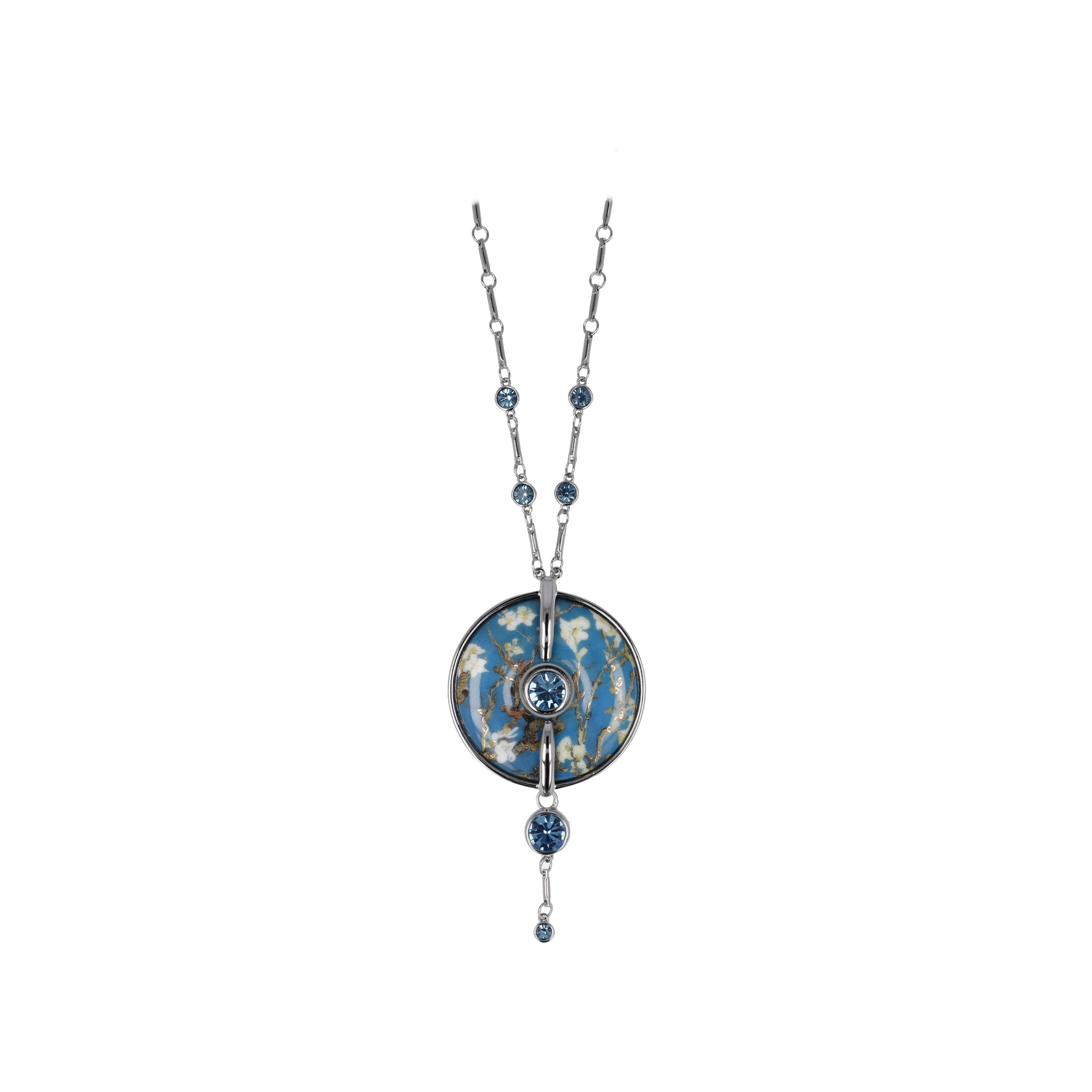 Goebel - Halskette mit Porzellan Amulett - Vincent van Gogh - "Mandelbaum blau"