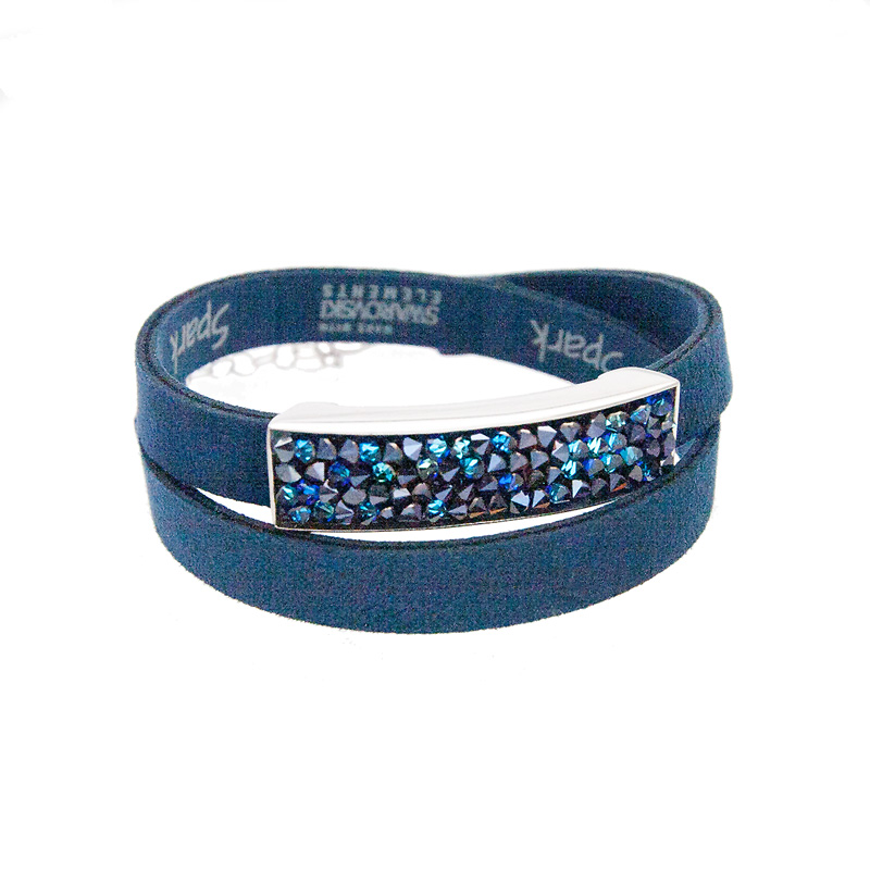 Spark Silver Jewelry Wickel-Armband mit Swarovski Elements blau